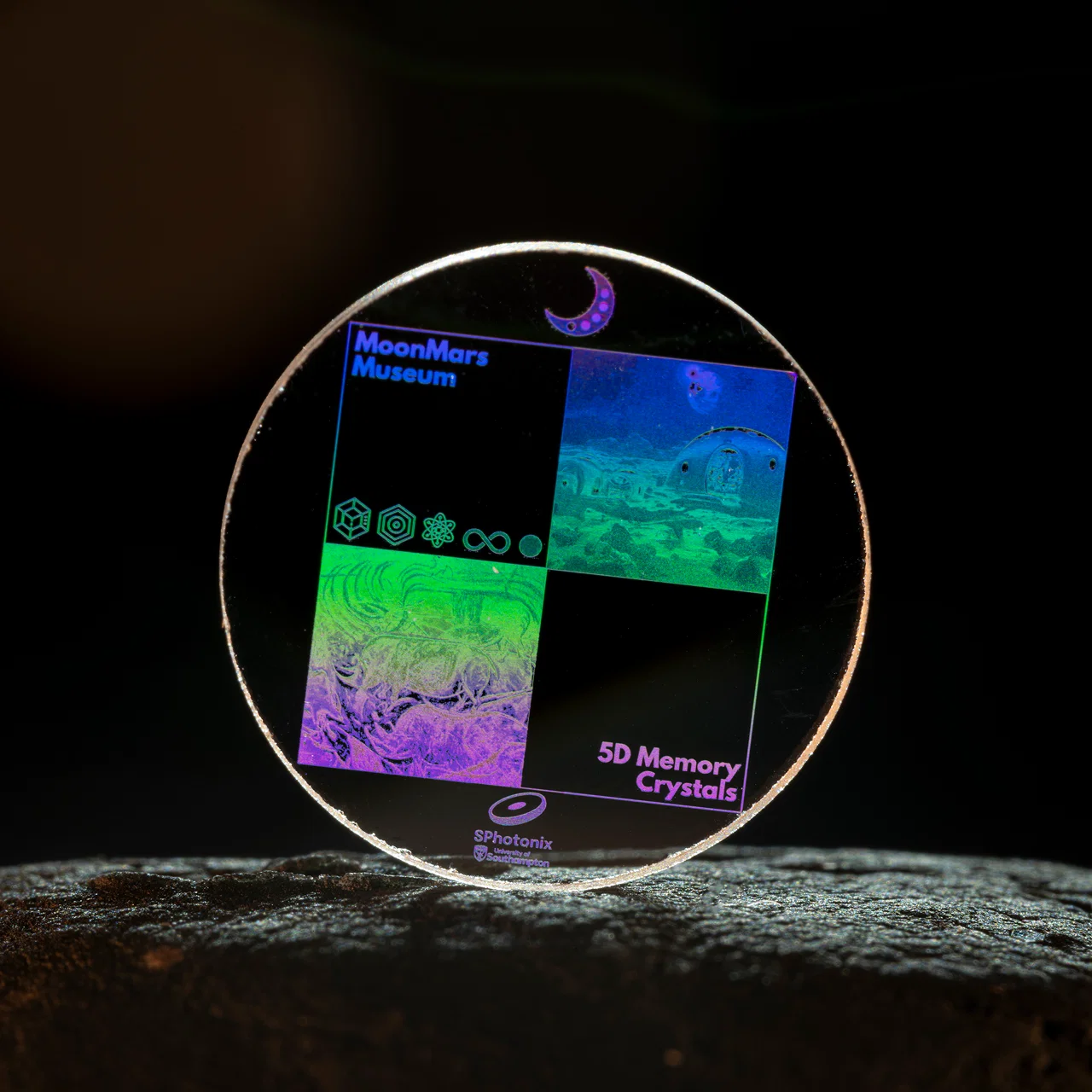 Crystal storage resistant to radiation, EMPs, humidity, and deep ocean exposure